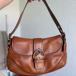 Coach Y2K Soho Cognac Leather Shoulder Bag